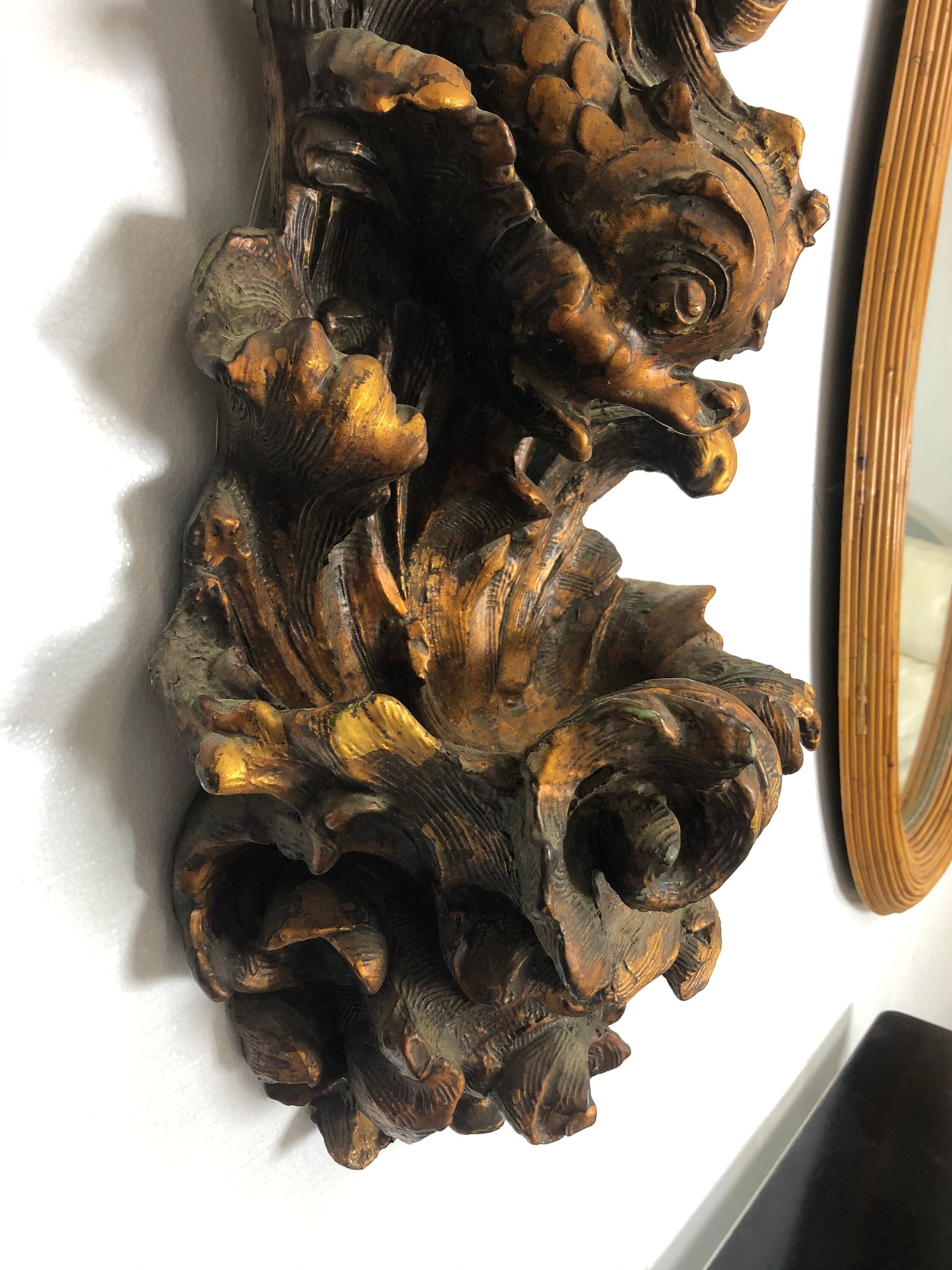 Large Vintage Koi Wall Planter