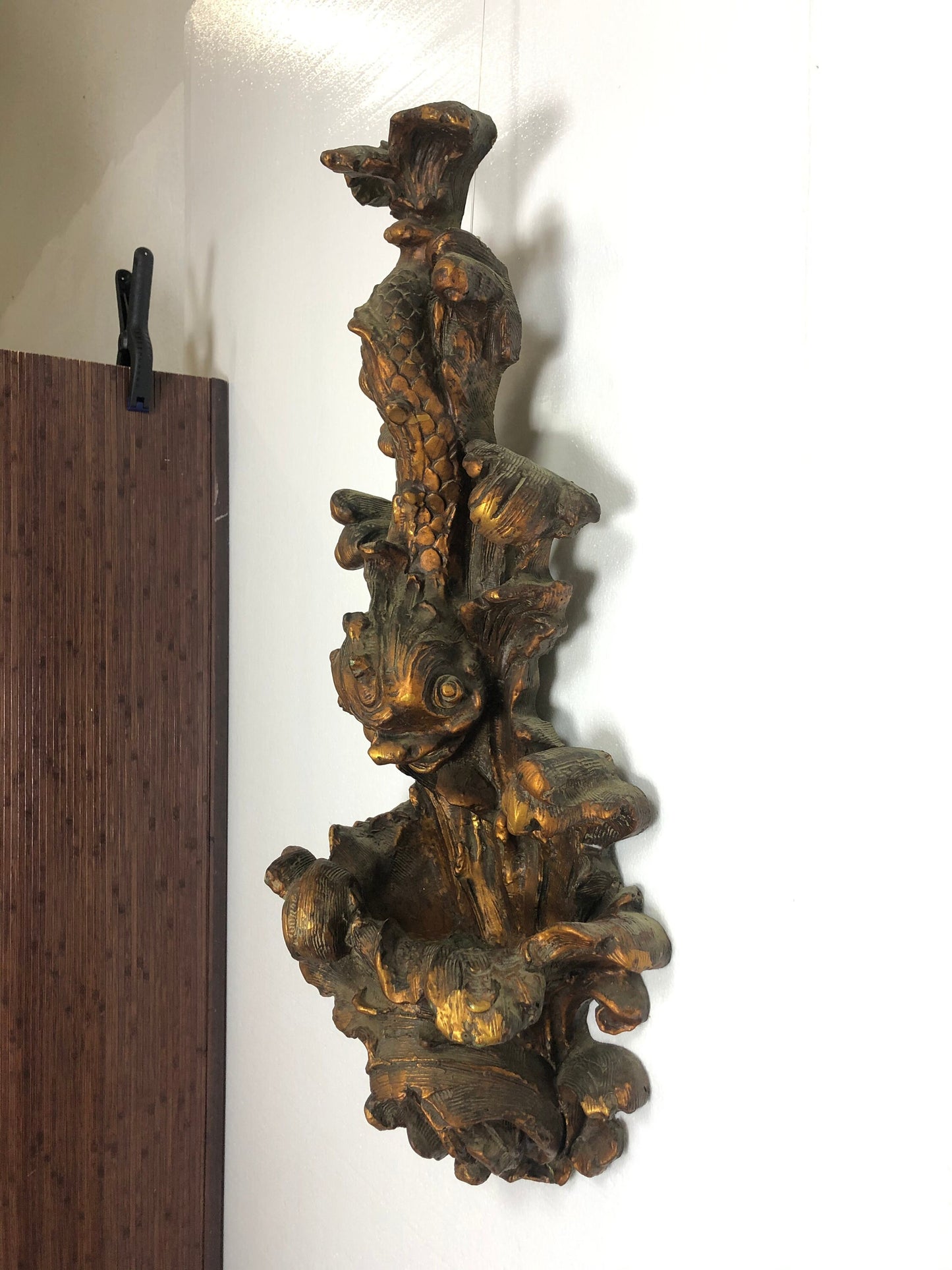 Large Vintage Koi Wall Planter
