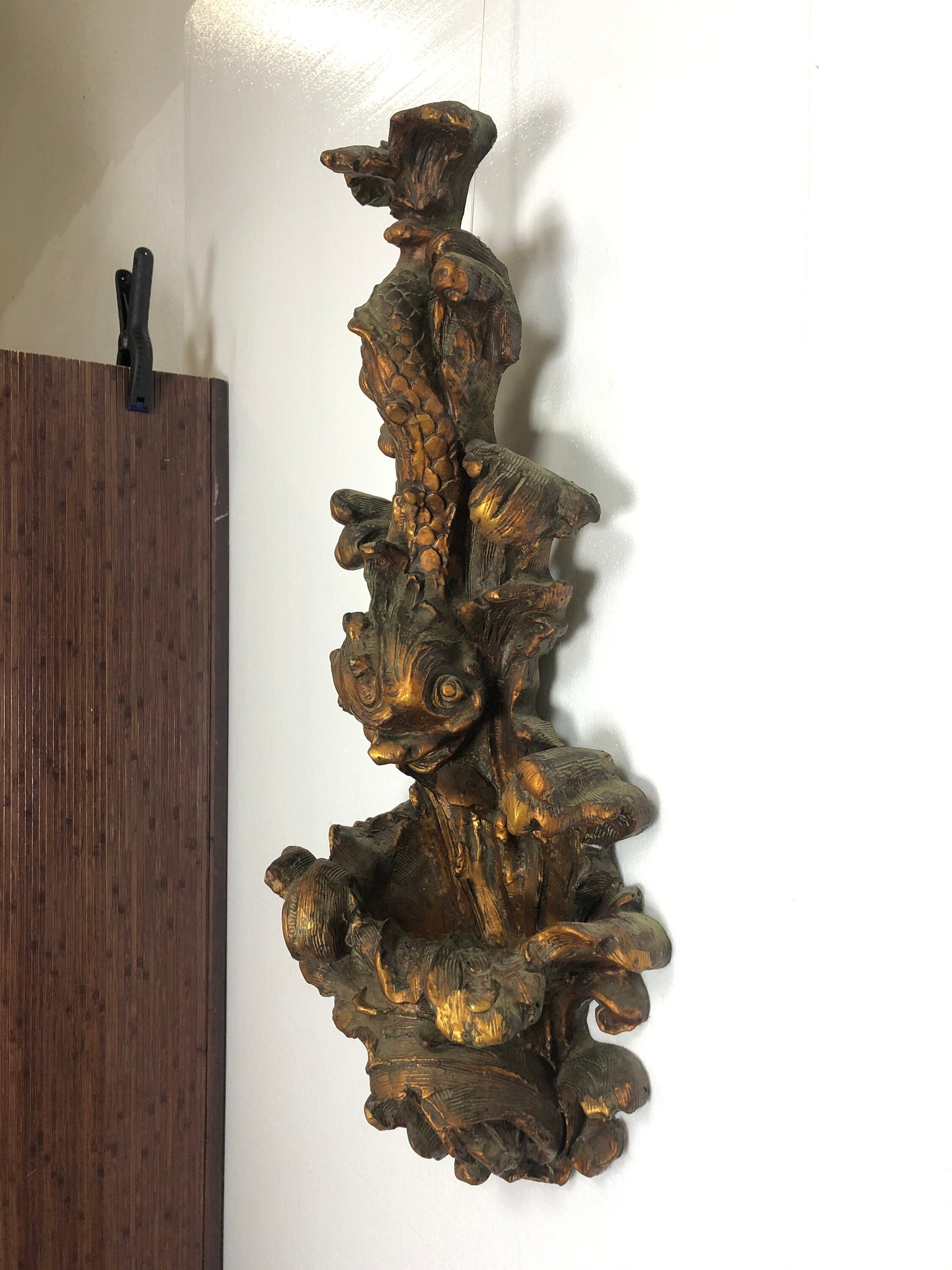 Large Vintage Koi Wall Planter