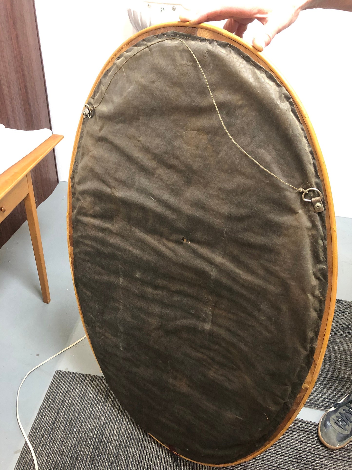 Large Bamboo Oval Wall Mirror