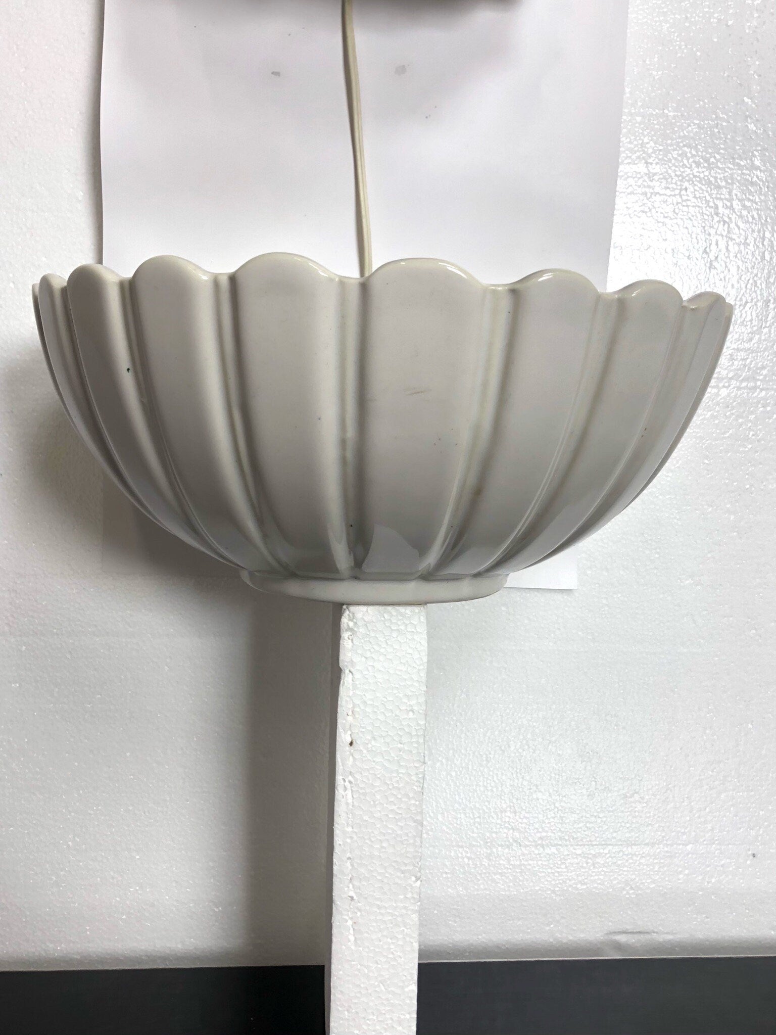 Porcelain Koi Wall Planter With Light Sconce by Charelton