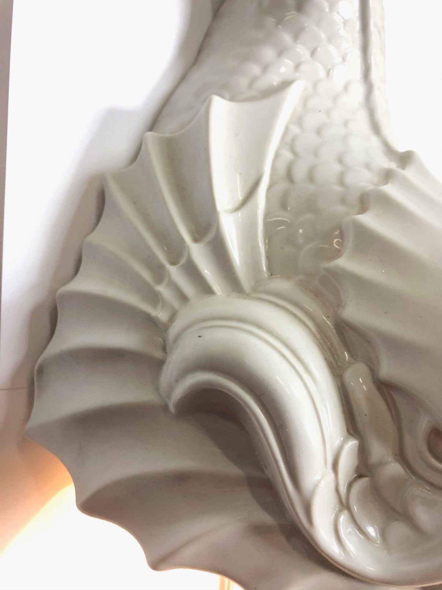 Porcelain Koi Wall Planter With Light Sconce by Charelton