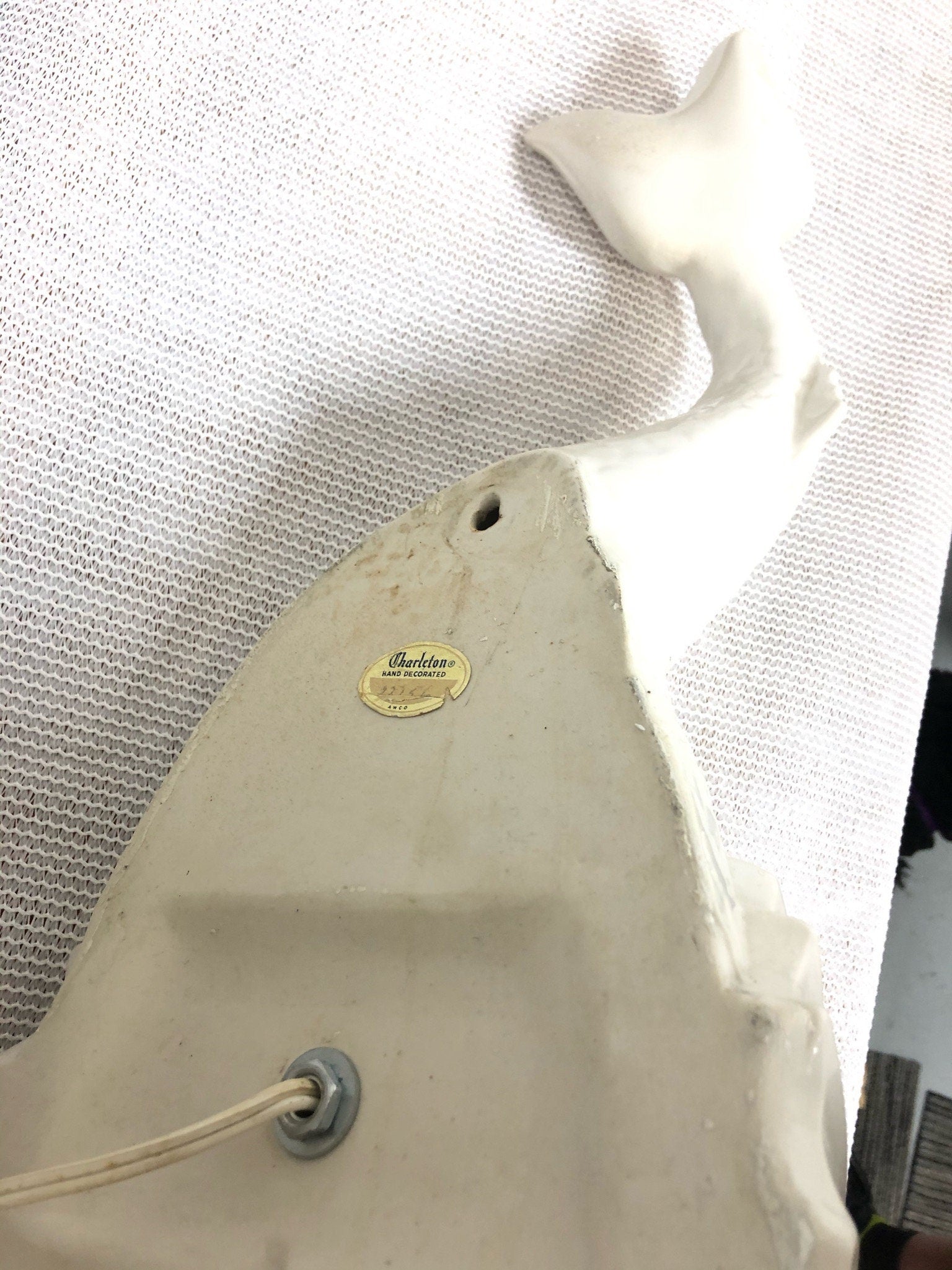 Porcelain Koi Wall Planter With Light Sconce by Charelton