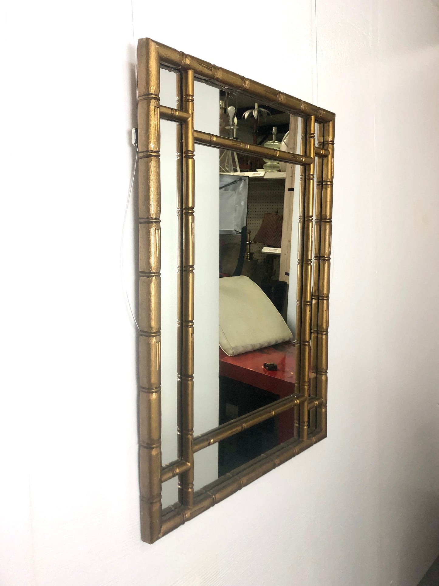 Gilt Wood Bamboo Wall Mirror