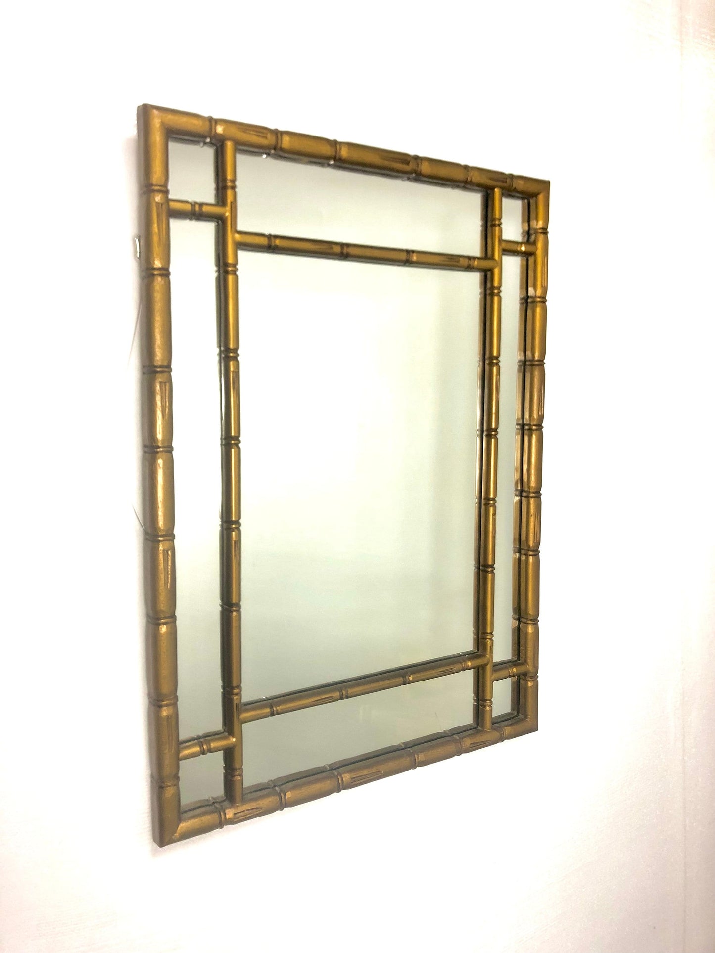 Gilt Wood Bamboo Wall Mirror