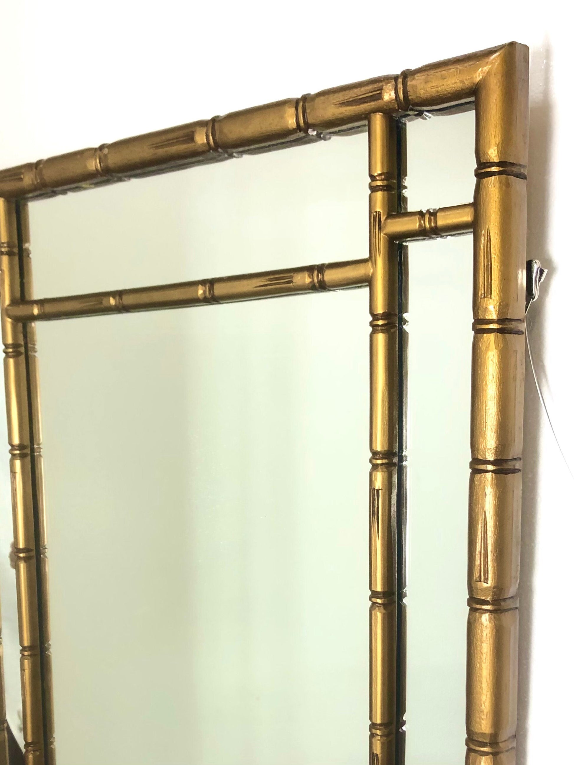 Gilt Wood Bamboo Wall Mirror