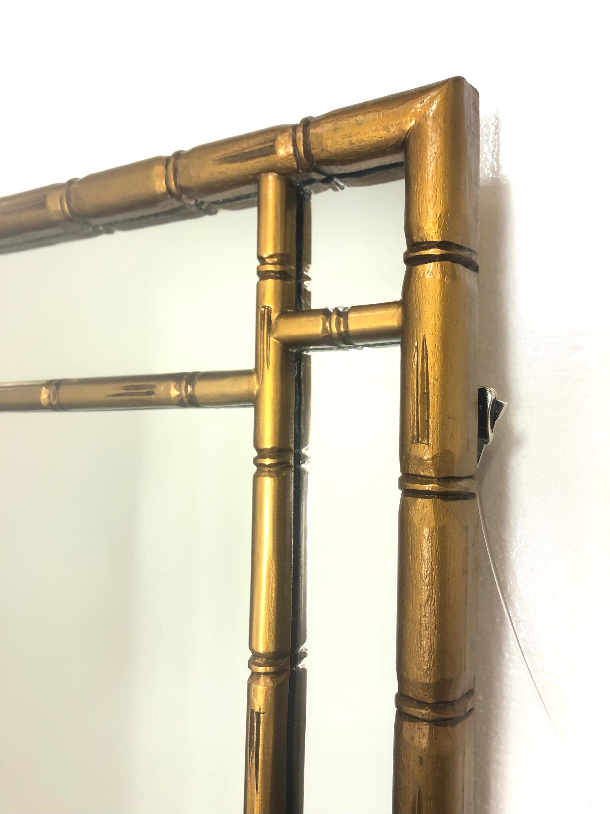 Gilt Wood Bamboo Wall Mirror