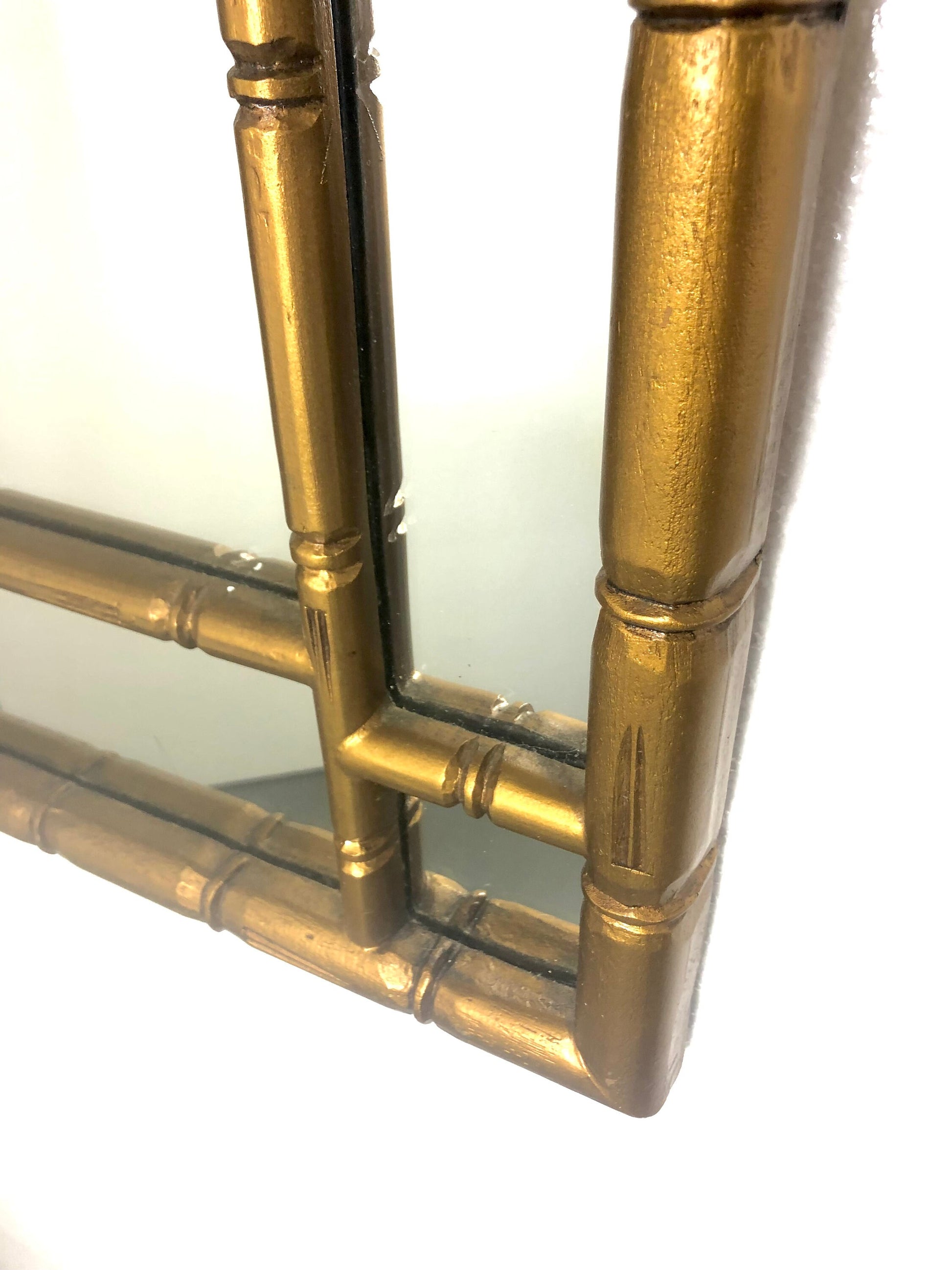 Gilt Wood Bamboo Wall Mirror