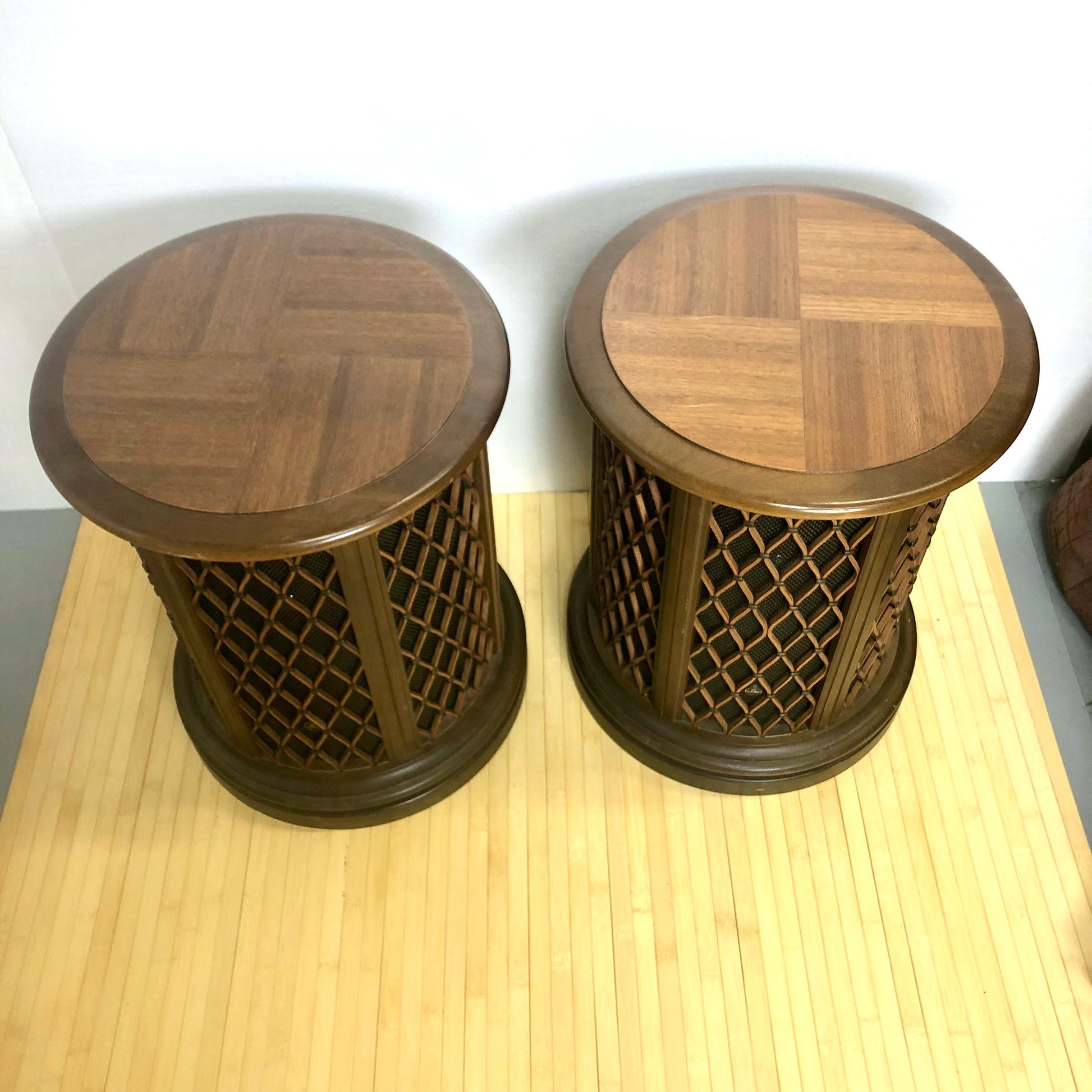 Vintage Pioneer Speaker End Tables | Pair