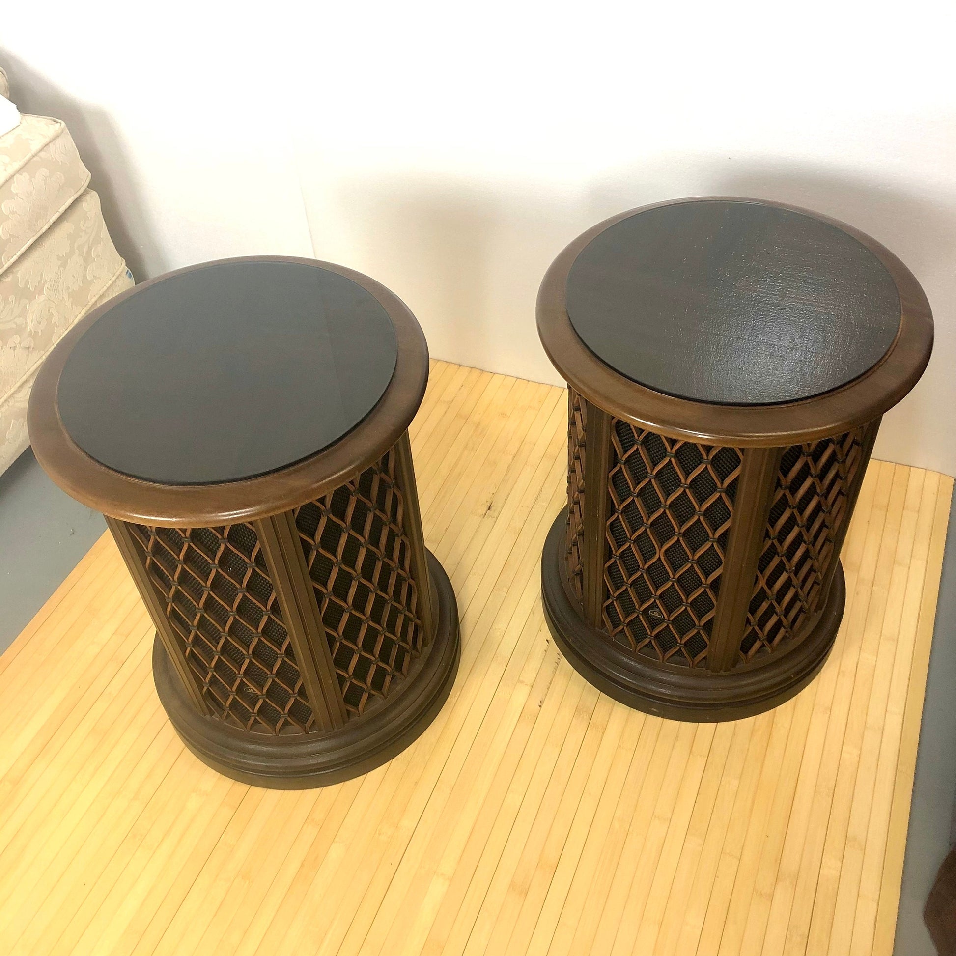 Vintage Pioneer Speaker End Tables | Pair
