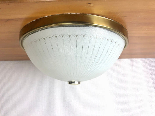 Large White Glass Sunburst Ceiling Fixture