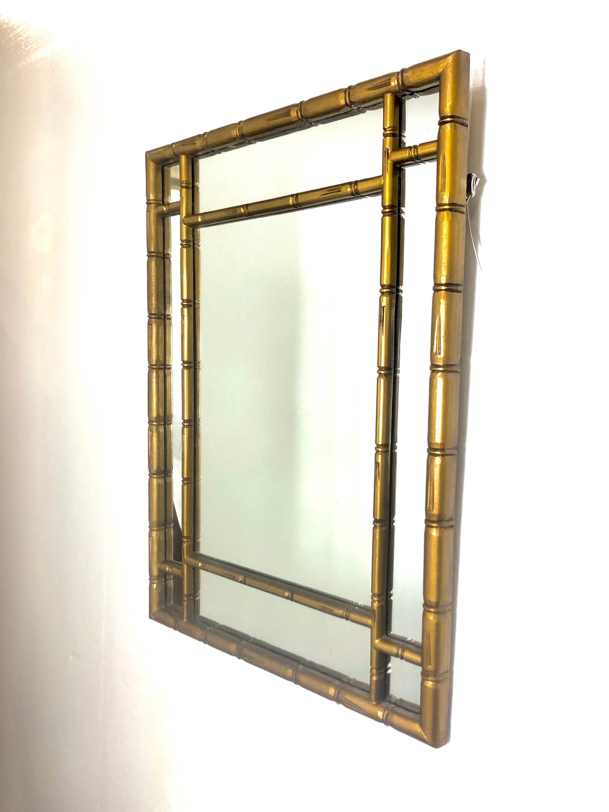 Gilt Wood Bamboo Wall Mirror