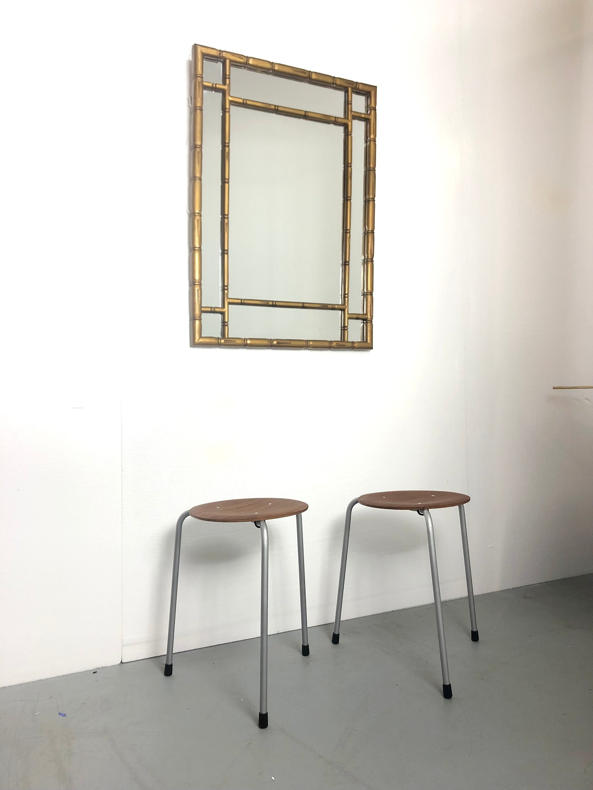 Gilt Wood Bamboo Wall Mirror