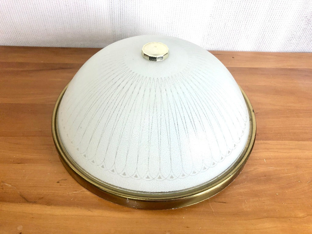 Large White Glass Sunburst Ceiling Fixture