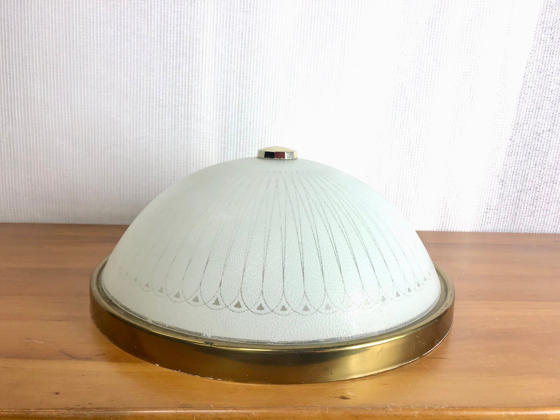 Large White Glass Sunburst Ceiling Fixture