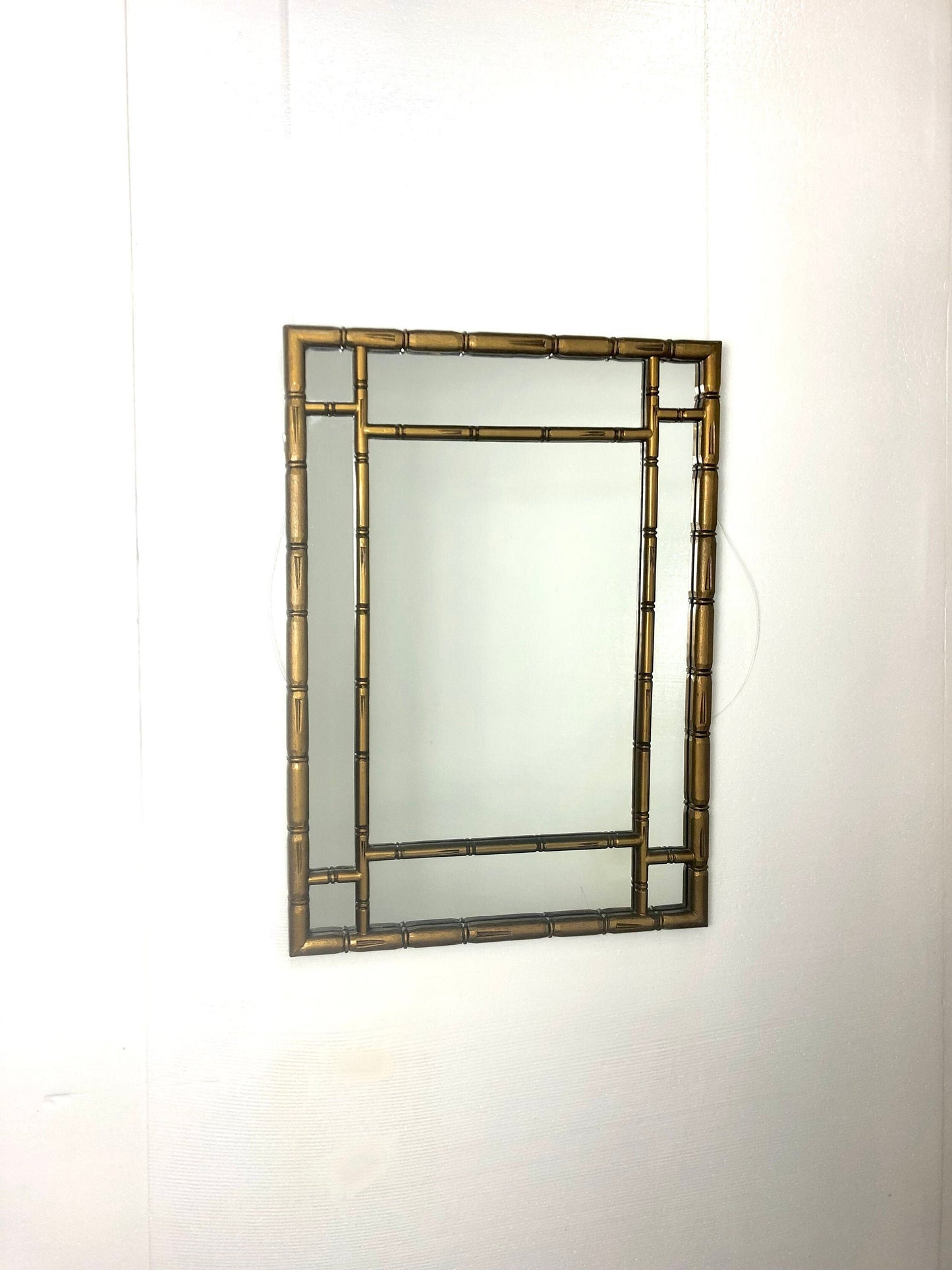 Gilt Wood Bamboo Wall Mirror