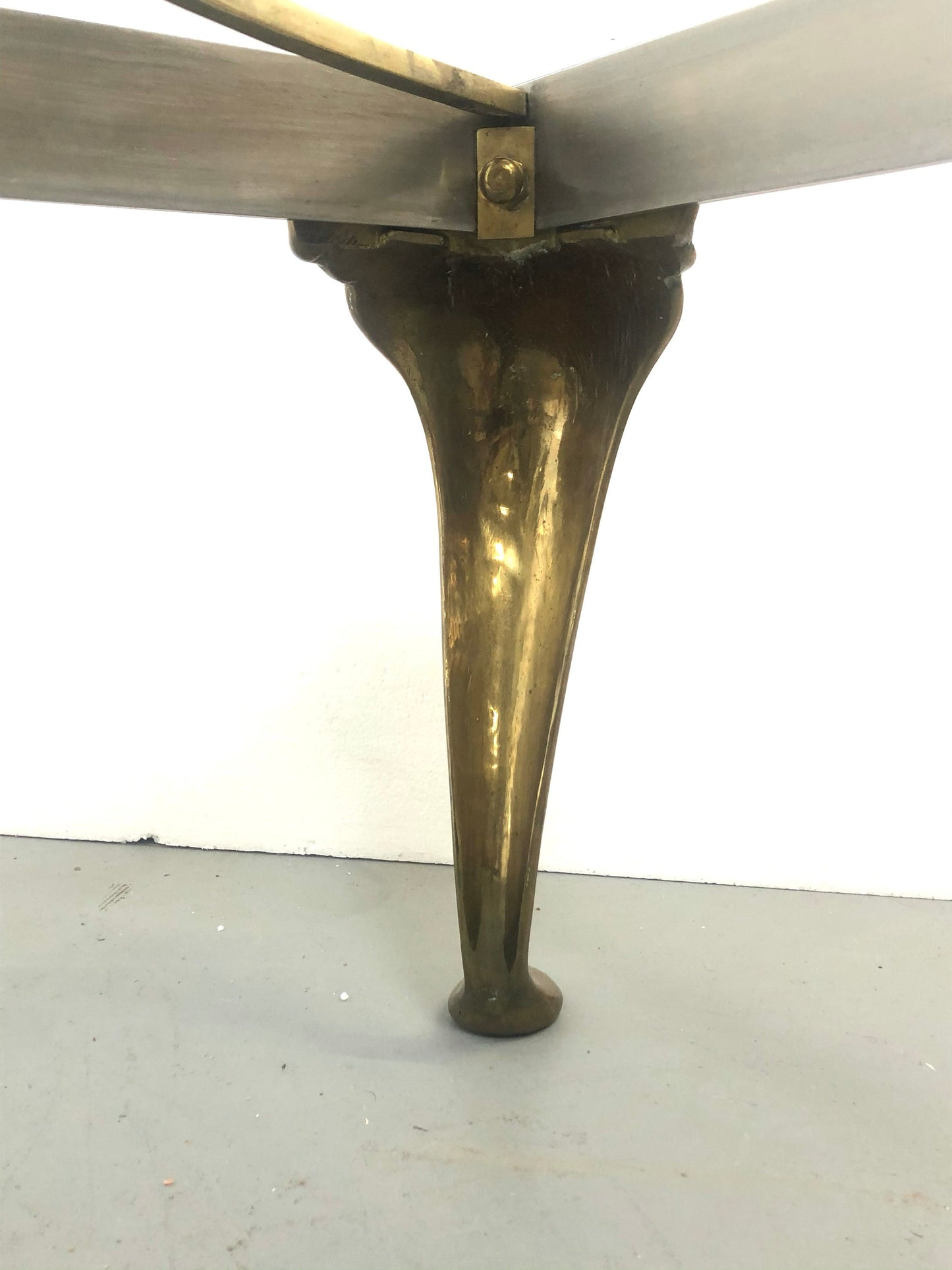 Regency Glass Top Coffee Table | Brass & Steel