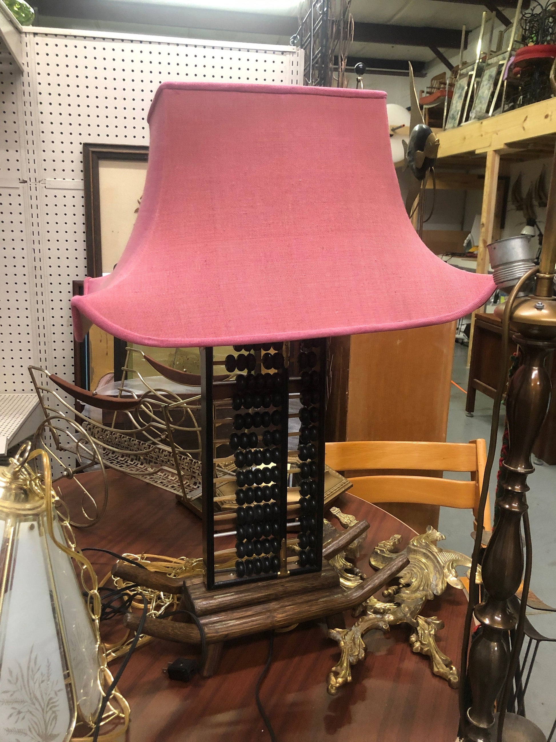 Large Chinoiserie Abacus Table Lamp