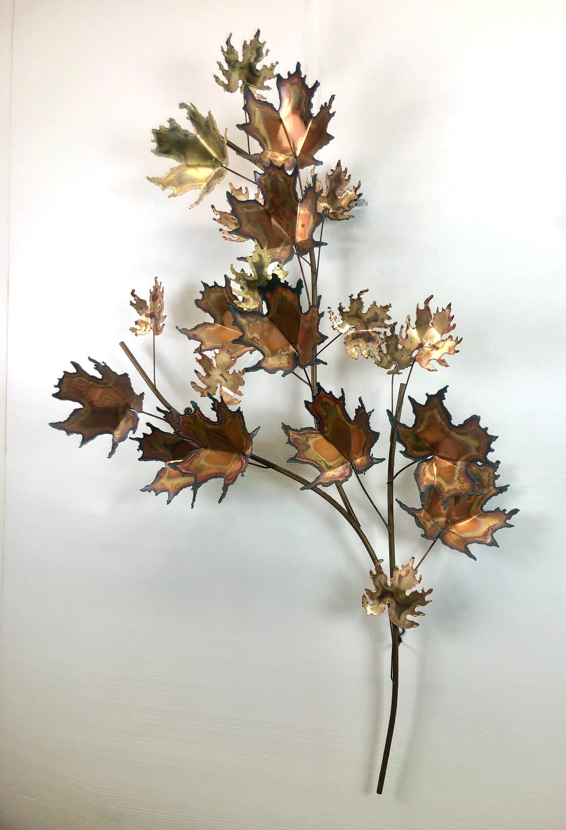 C Jere Large Maple Leaf Sculpture | Brass & Copper | 1971