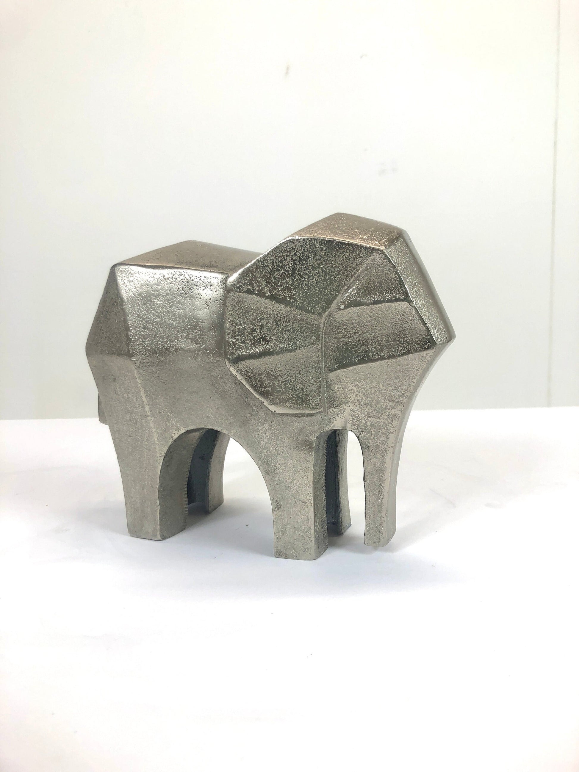 Modernist Elephant Figurine | Cast Aluminum