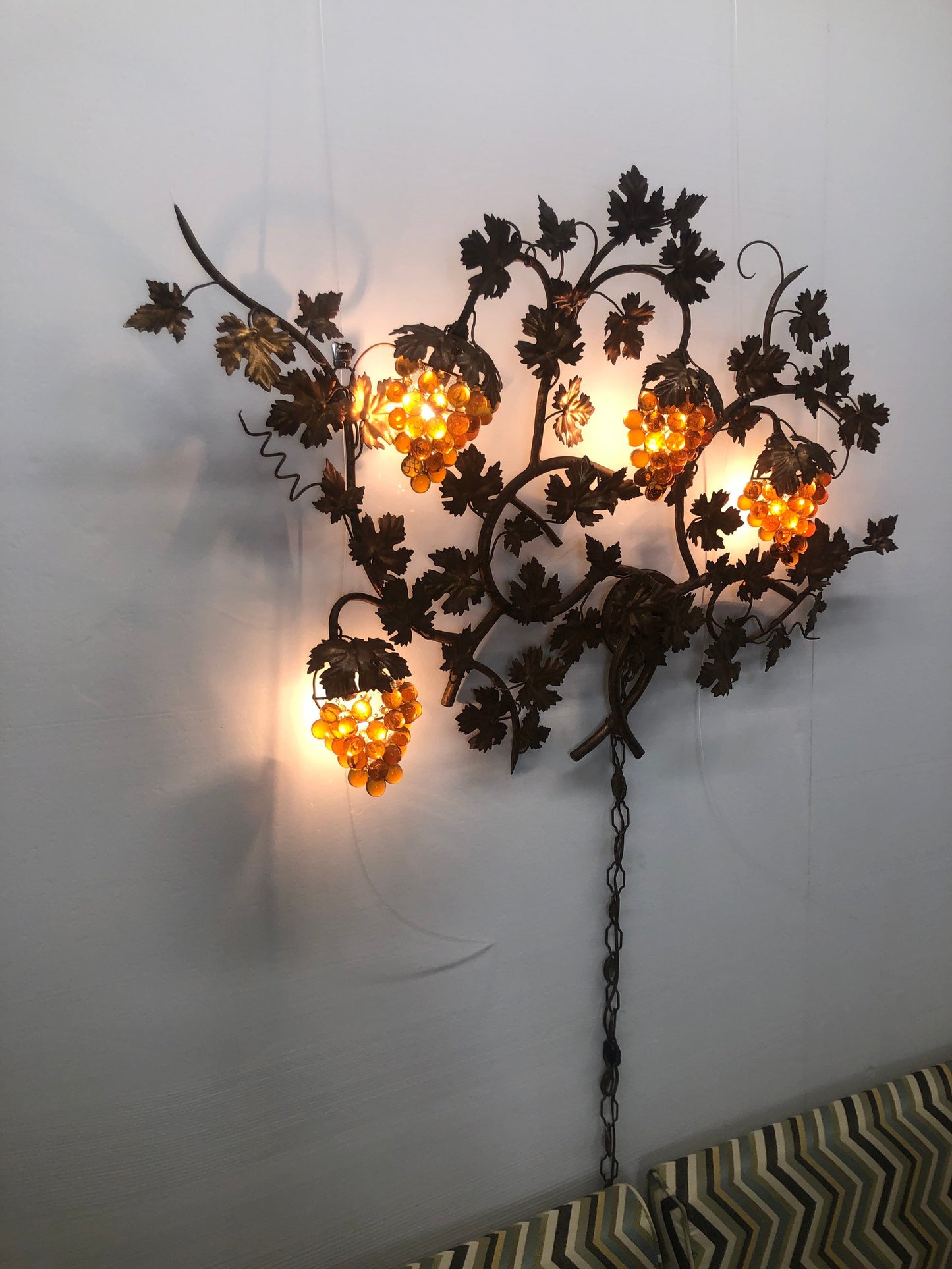 Superior 20th Century Sconces, Fixtures like thisHigh Glass Grapes Wall Light on Sculptural Vine from OffCenterModern