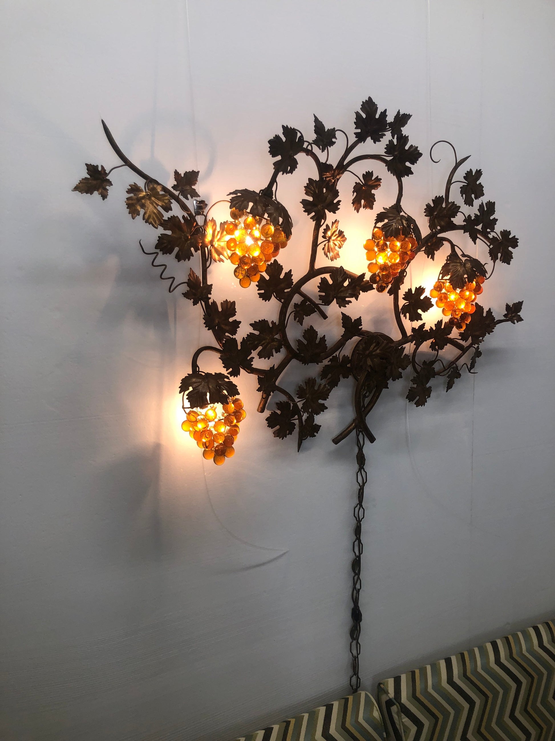 Superior 20th Century Sconces, Fixtures like thisHigh Glass Grapes Wall Light on Sculptural Vine from OffCenterModern