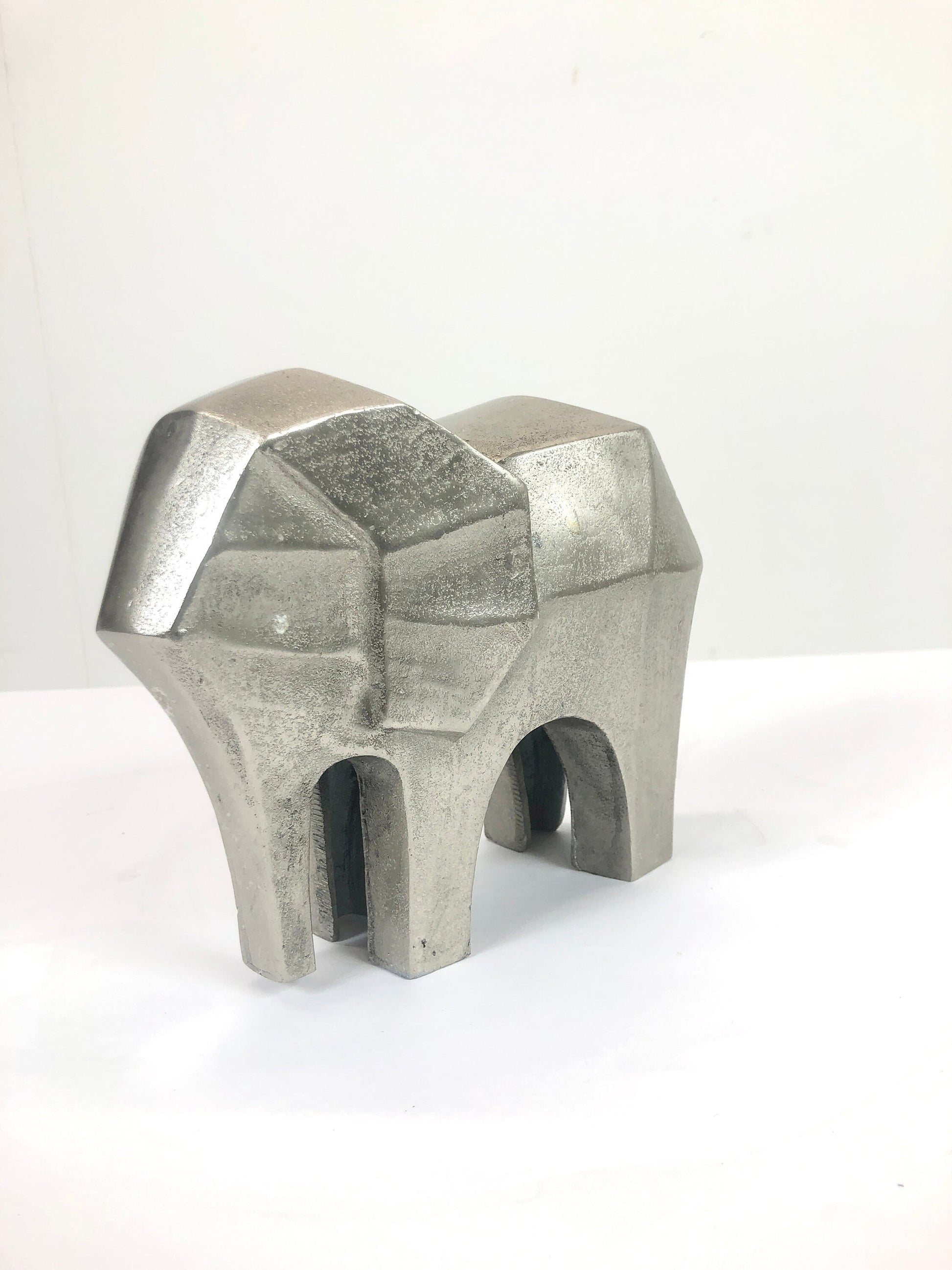 Modernist Elephant Figurine | Cast Aluminum