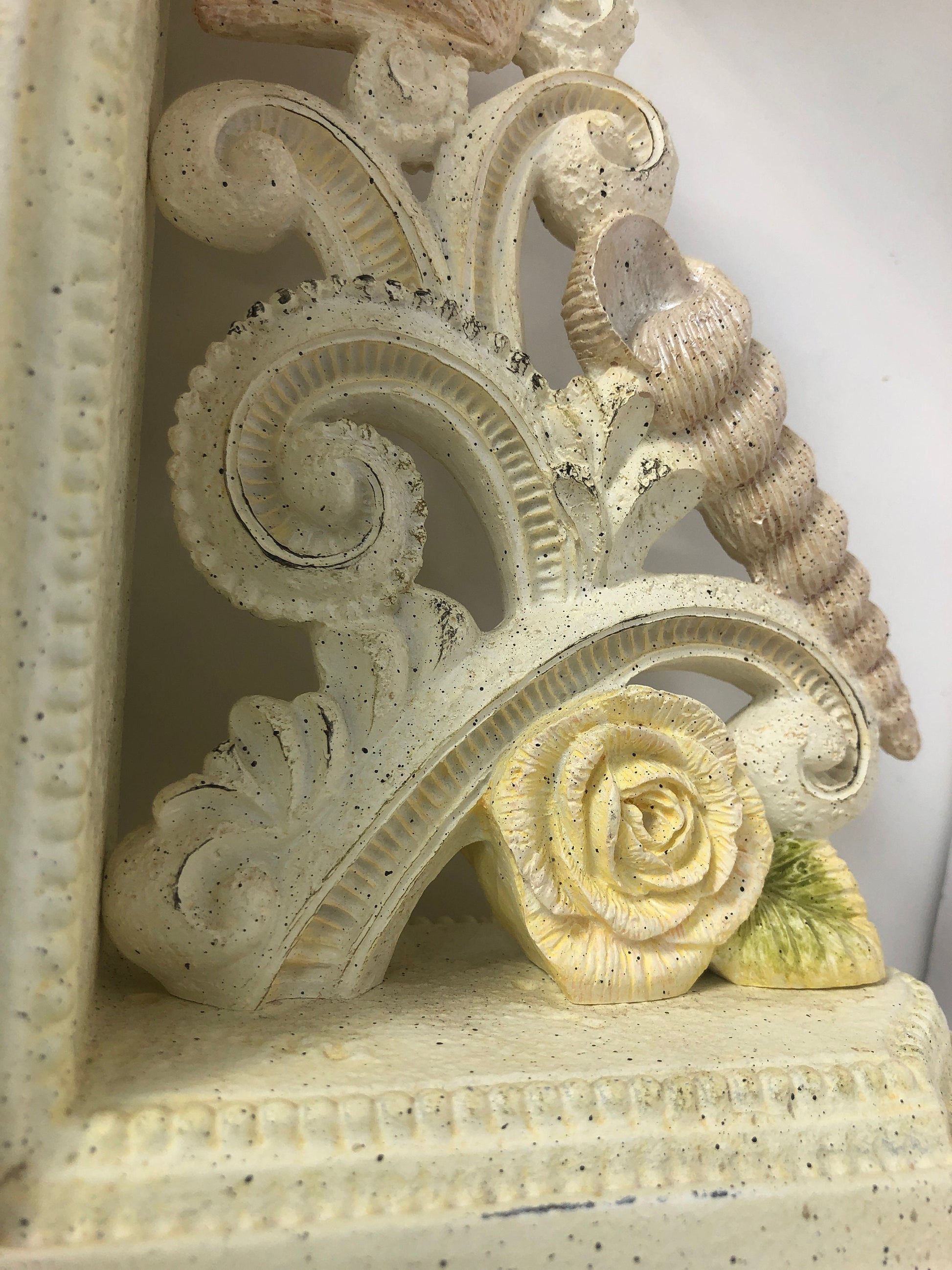 Vintage Seashell Bookends | White Cast Iron