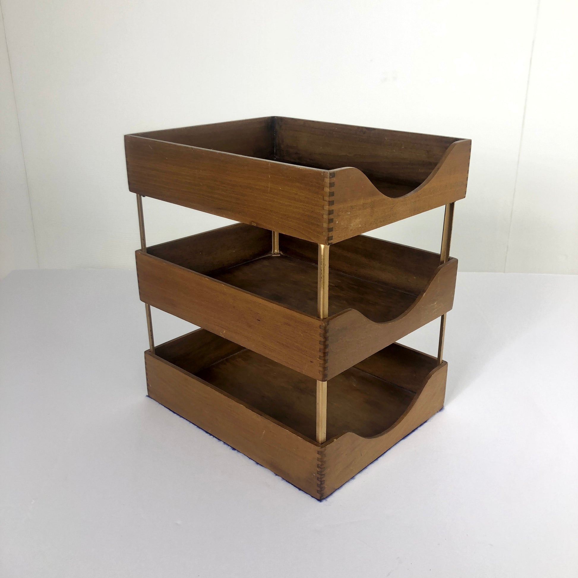 3 Tiered Oak Letter Tray
