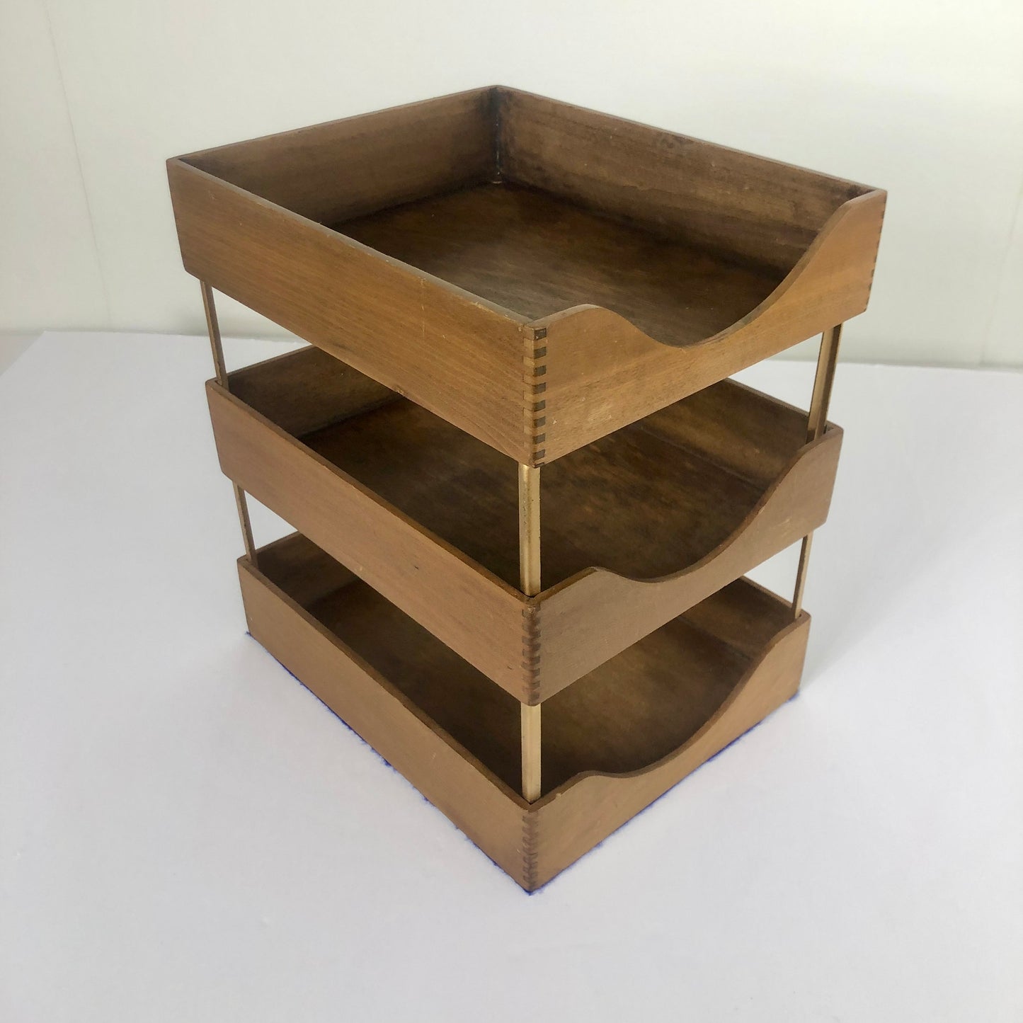 3 Tiered Oak Letter Tray