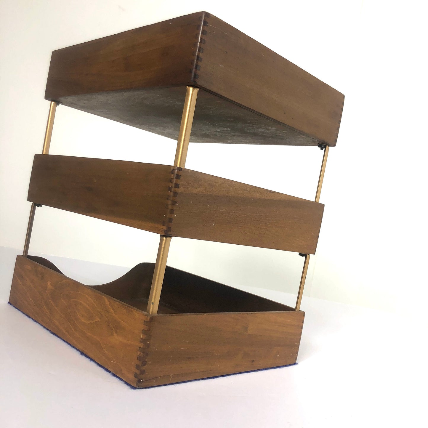 3 Tiered Oak Letter Tray