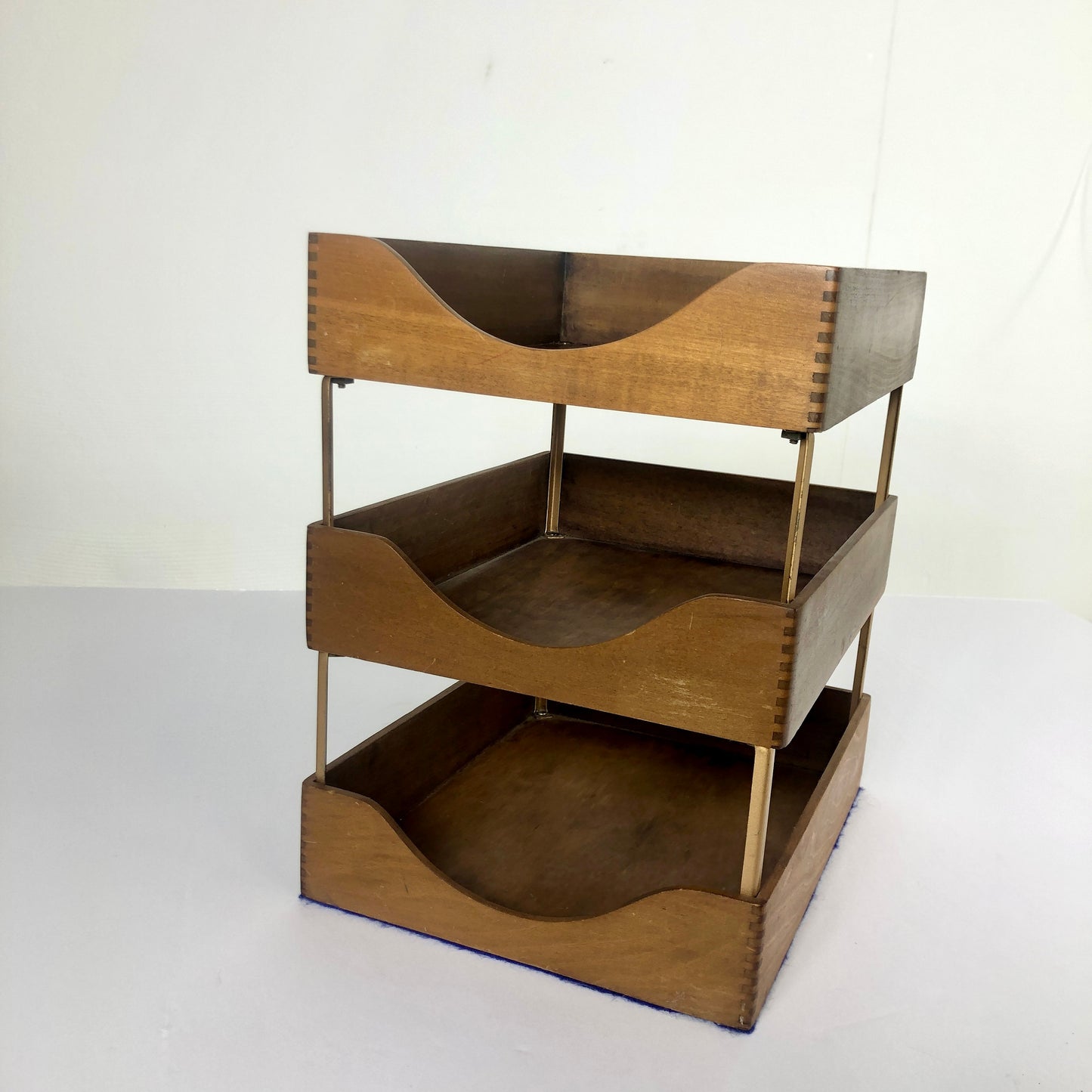 3 Tiered Oak Letter Tray