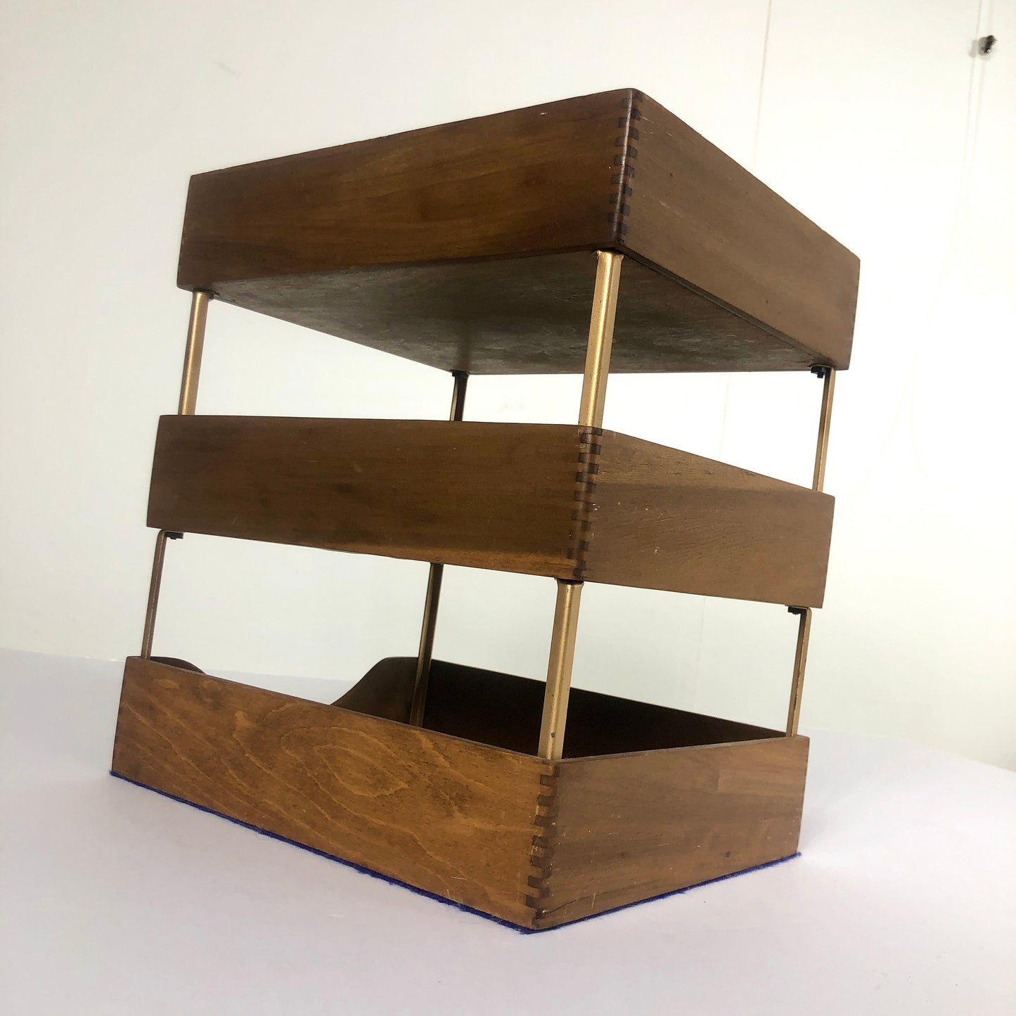 3 Tiered Oak Letter Tray