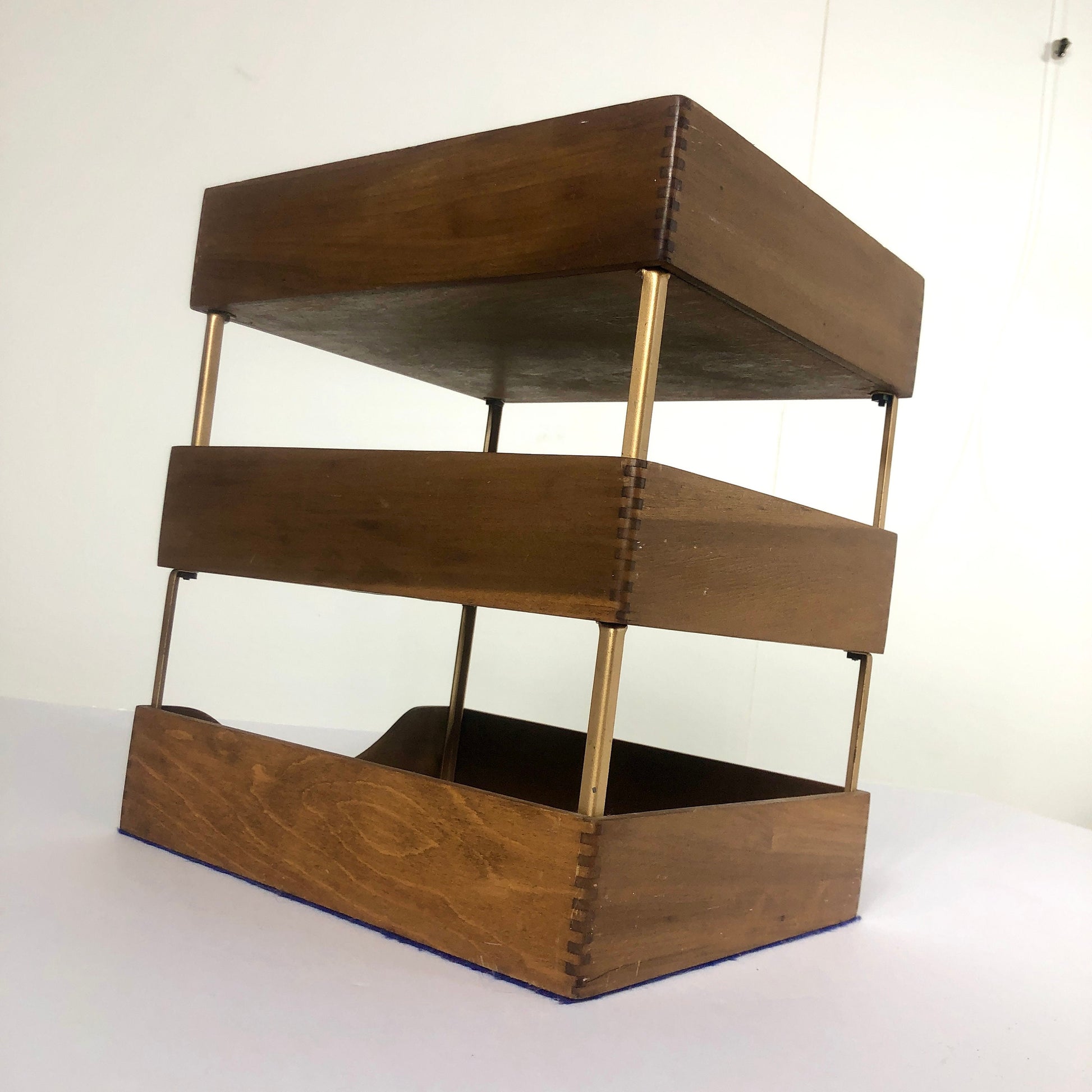 3 Tiered Oak Letter Tray