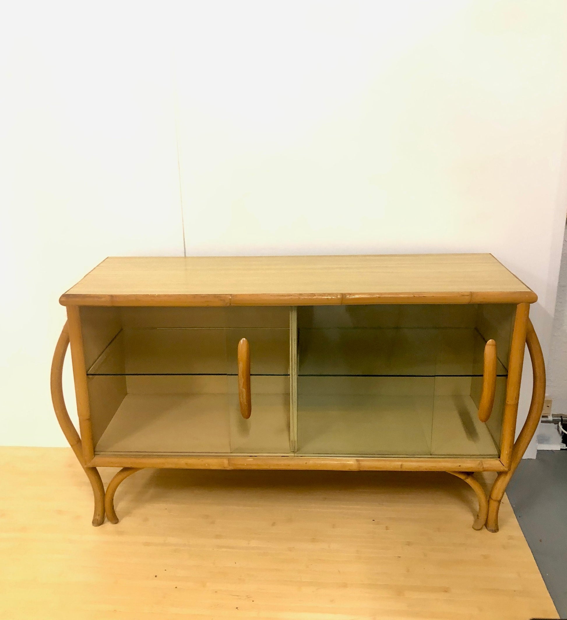 Bamboo Sideboard with Glass Front