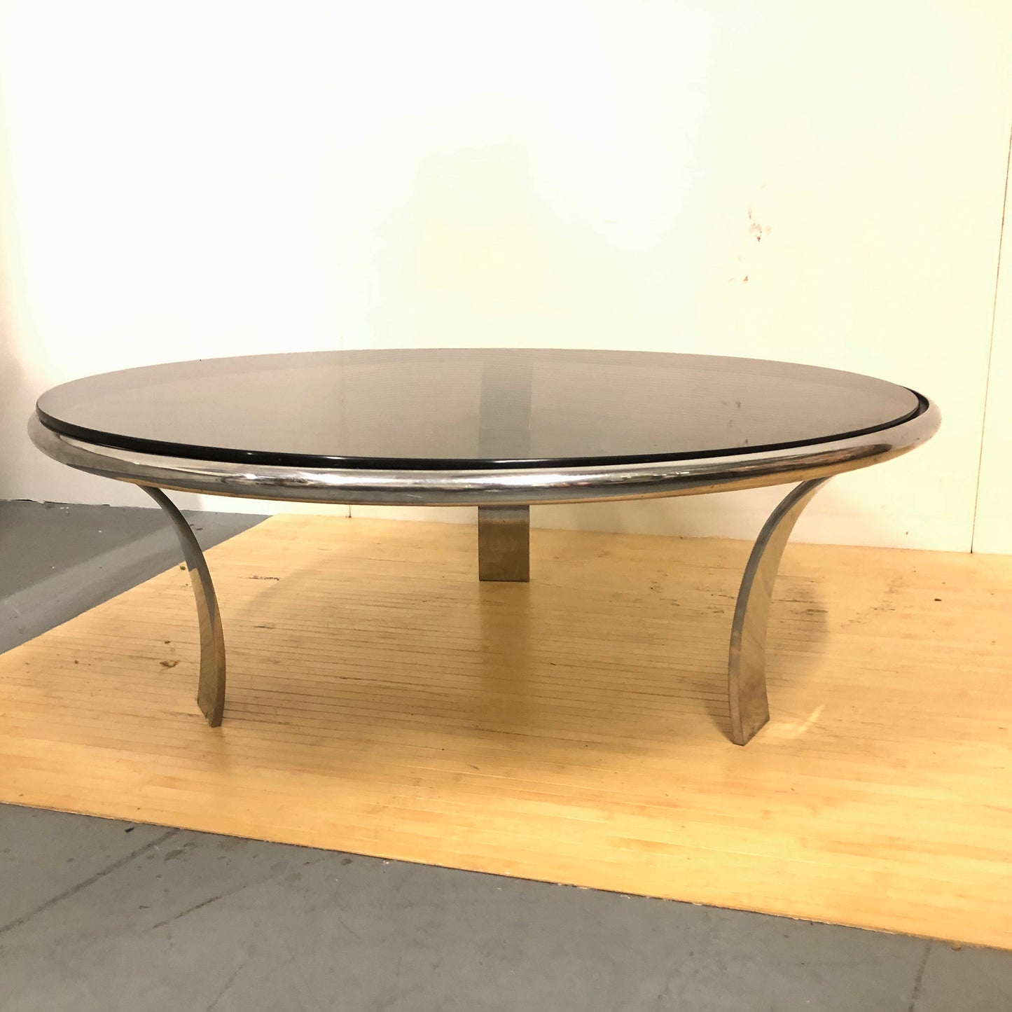 Steelcase Stainless Steel Round Coffee Table