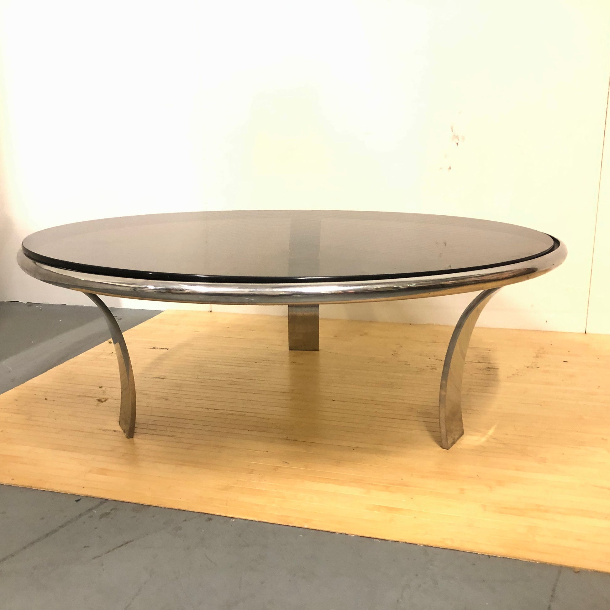 Steelcase Stainless Steel Round Coffee Table