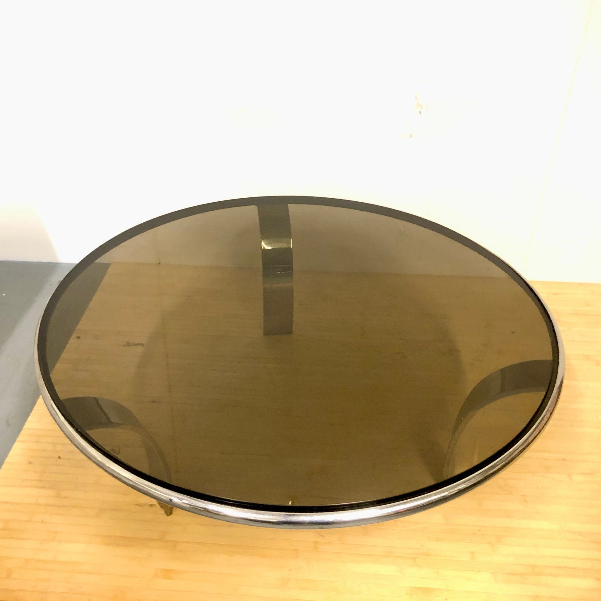 Steelcase Stainless Steel Round Coffee Table