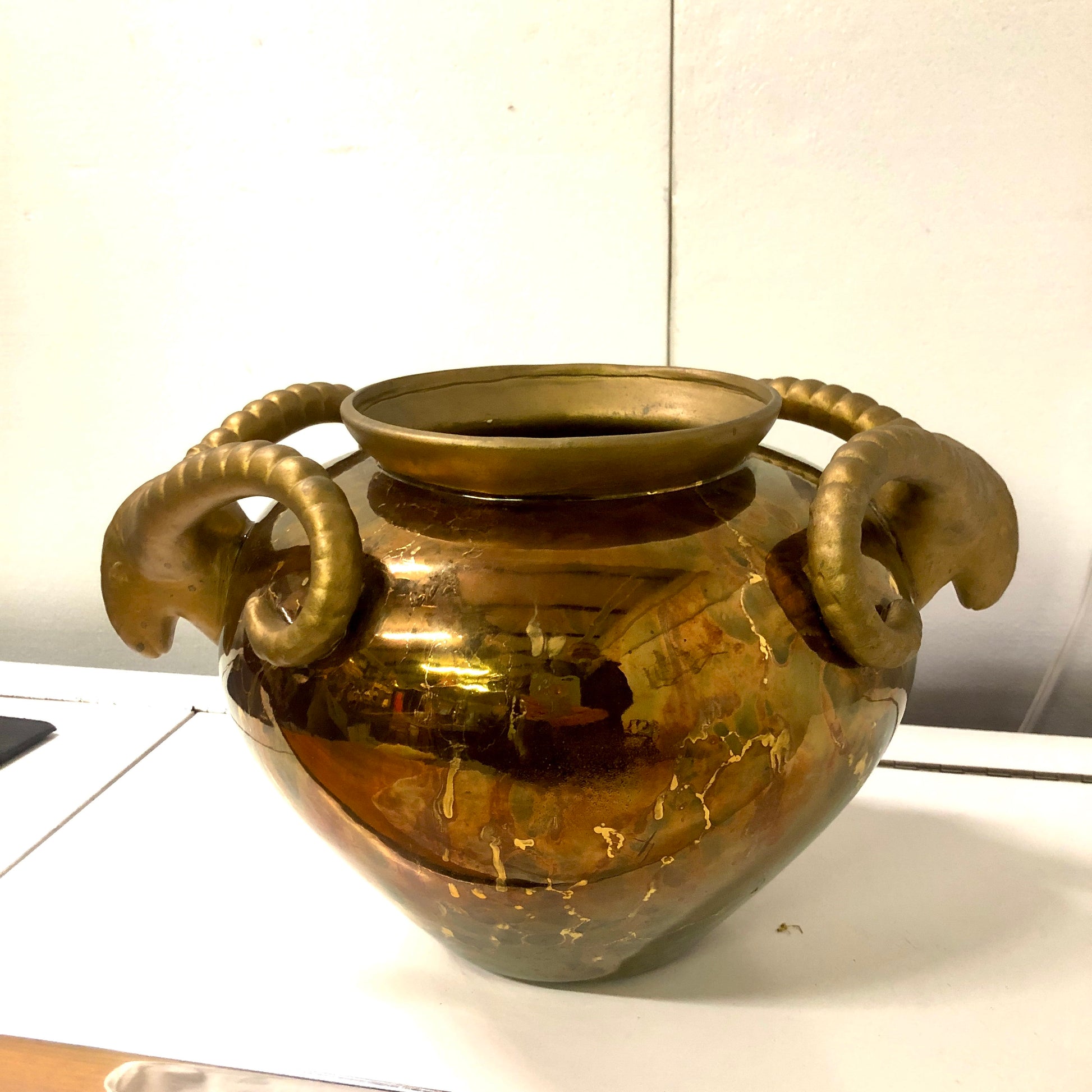 Copper Jar with Rams Head