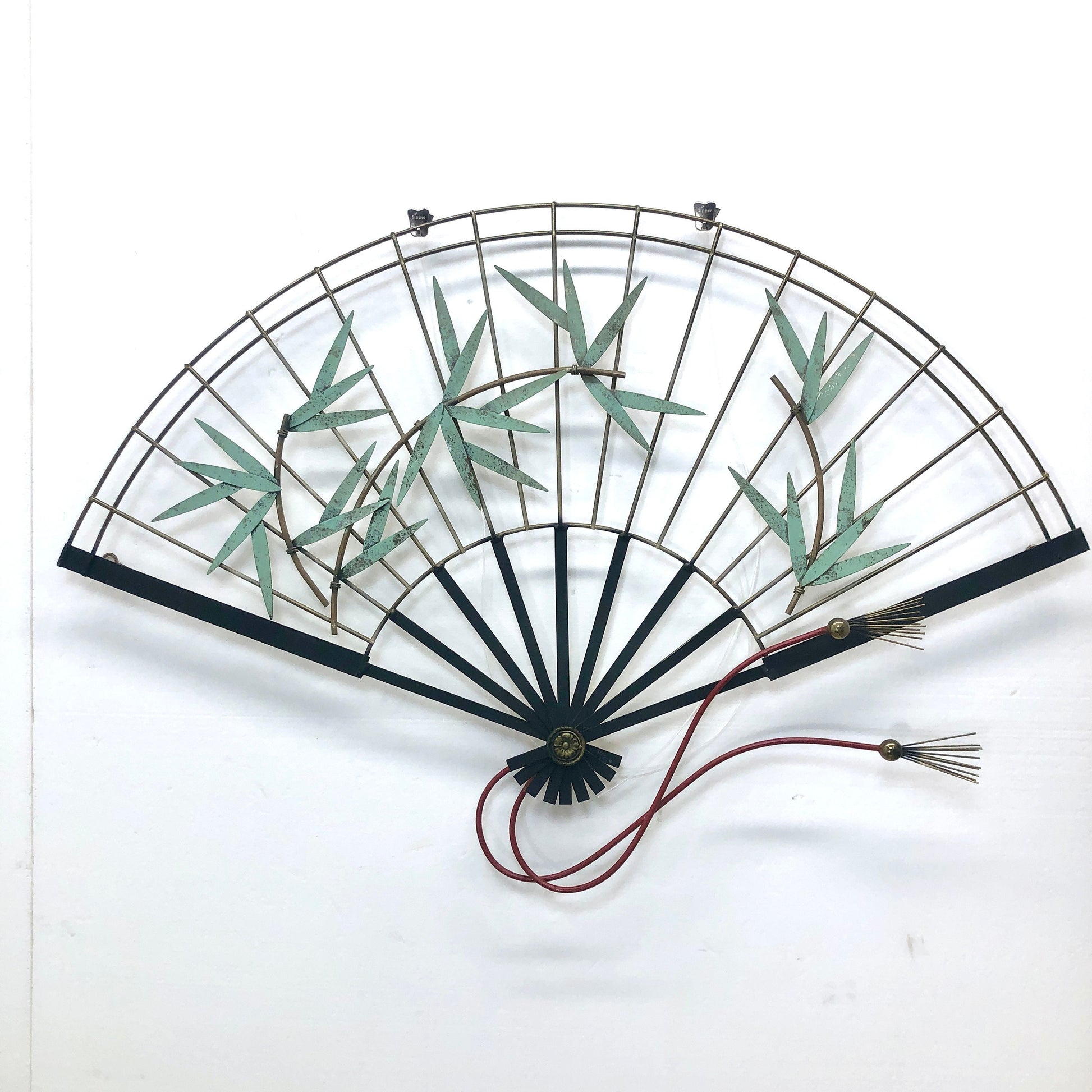 Jere Brass Asian Inspired Fan Wall Sculpture