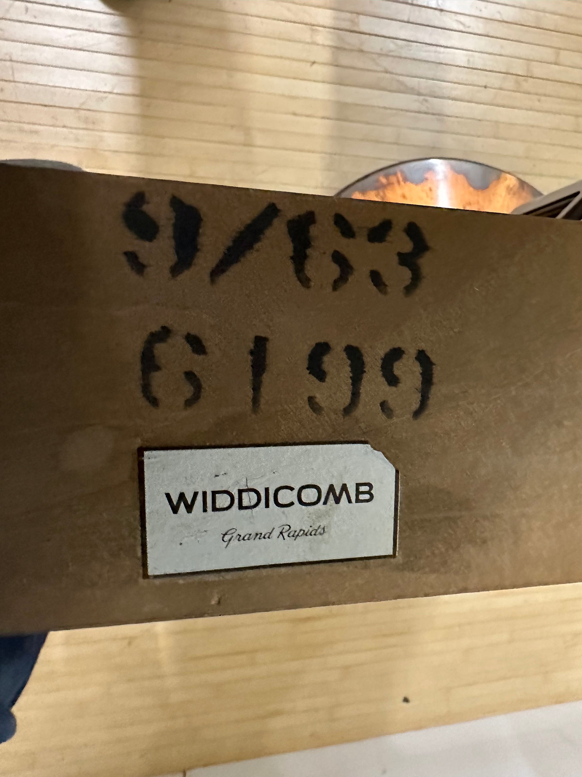 Widdicomb Walnut and Copper Pedestal Table