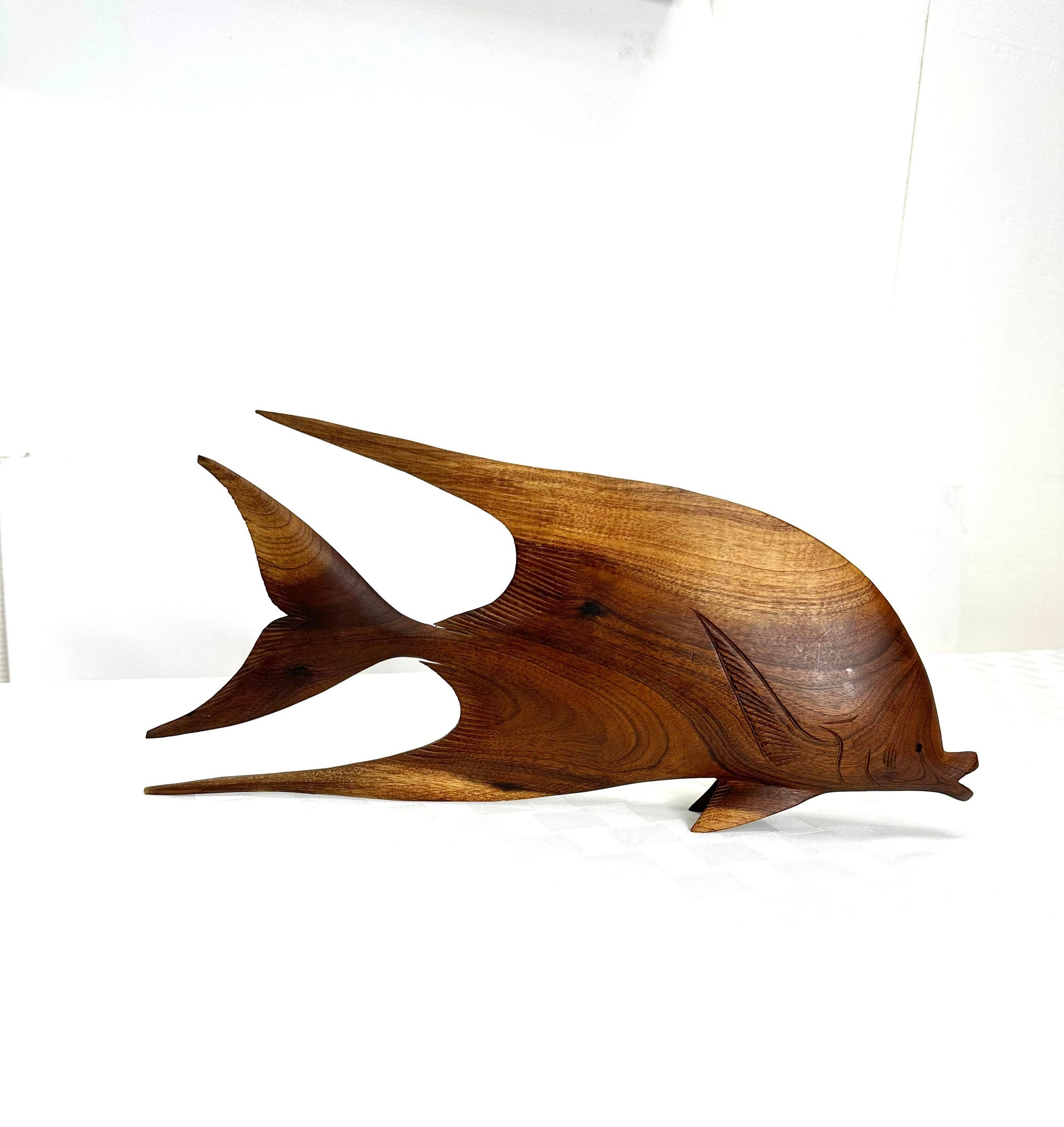 Superior Home Decor Cool Mid-Century Hand Carved Wooden Fish from SHOPNAME]