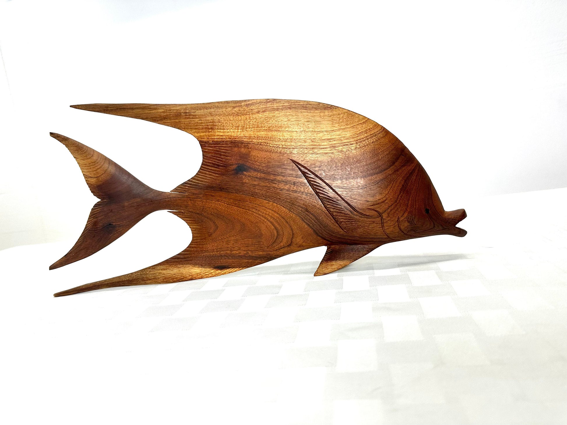 Superior Home Decor Cool Mid-Century Hand Carved Wooden Fish from SHOPNAME]