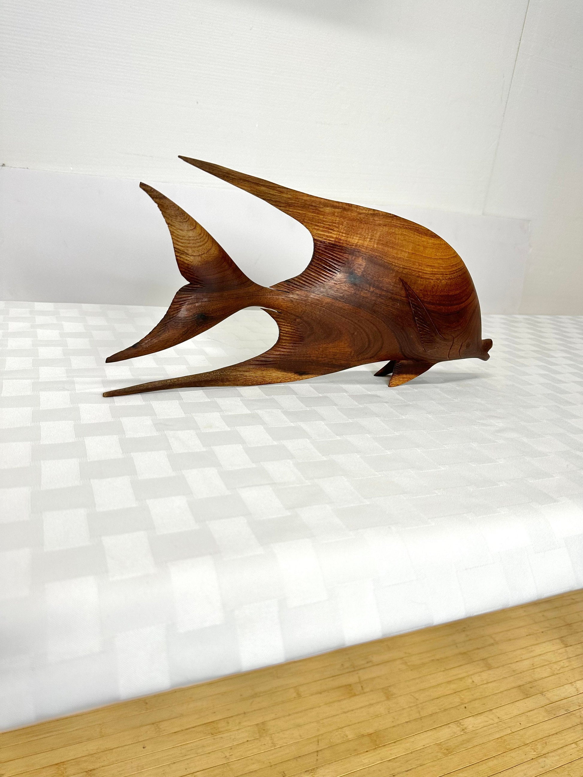Superior Home Decor Cool Mid-Century Hand Carved Wooden Fish from SHOPNAME]