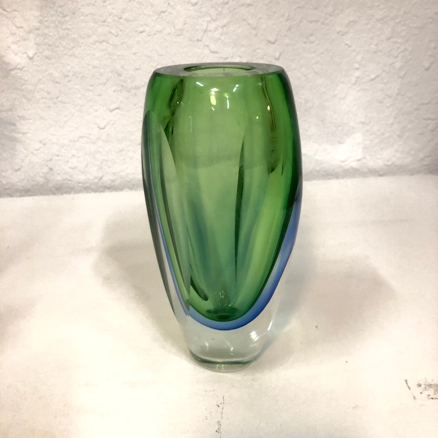 Superior Home Accessories Cool Murano Green Blue Glass Prism Vase from SHOPNAME]