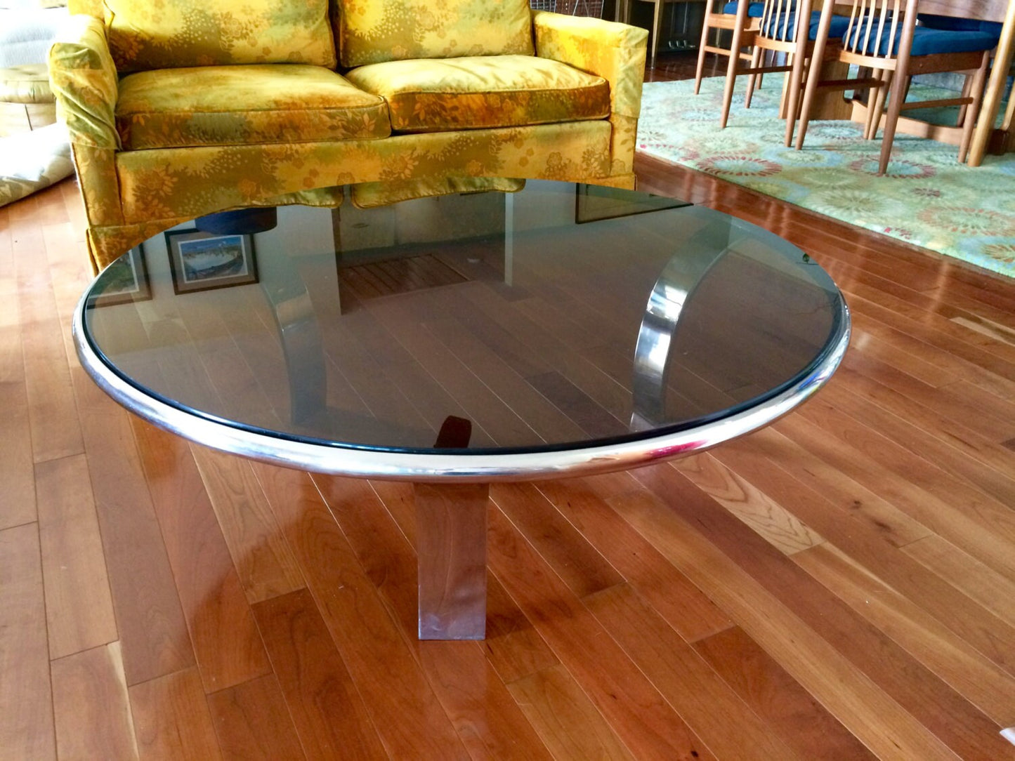 Steelcase Stainless Steel Round Coffee Table