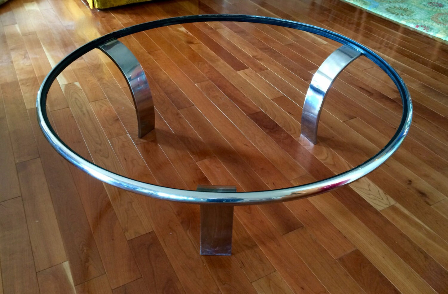 Steelcase Stainless Steel Round Coffee Table