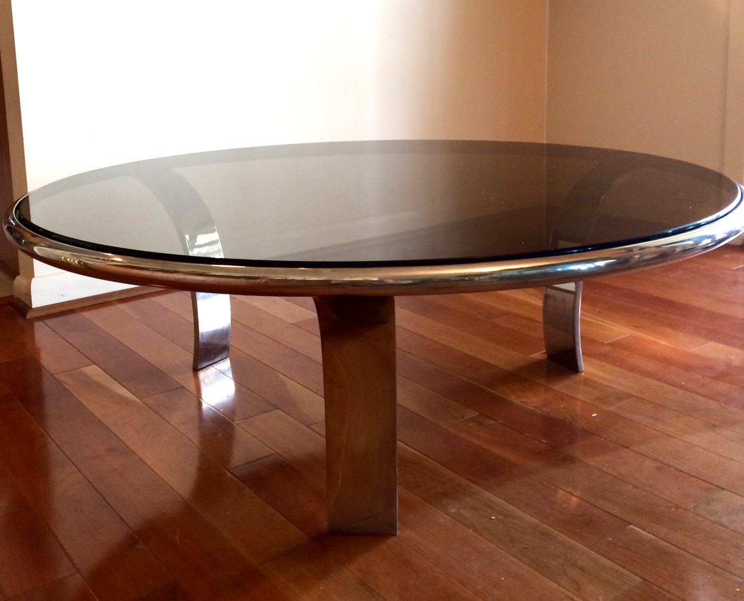 Steelcase Stainless Steel Round Coffee Table